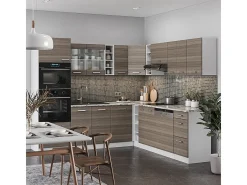 Cocina esquinera precioso gris/blanco 247x60x81.6 r-line