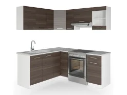 Cocina esquinera precioso gris/blanco 187x60x81.6 rick