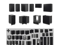Cocina esquinera rayas negras/antracita 190x60x81.6 fame-line