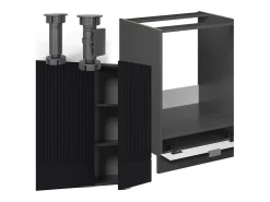Cocina esquinera rayas negras/antracita 190x46x81.6 fame-line