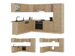 Cocina esquinera roble artesanal/roble dorado 287x60x81.6 r-line