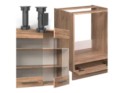 Cocina esquinera roble dorado 190x46x81.6 fame-line