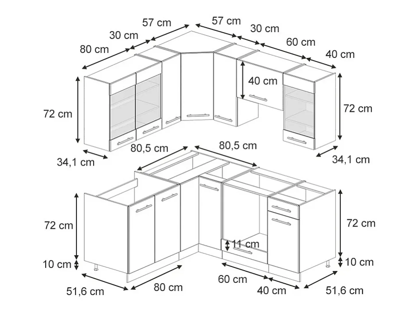Cocina esquinera roble dorado 190x46x81.6 fame-line
