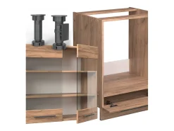 Cocina esquinera roble dorado 287x46x81.6 fame-line