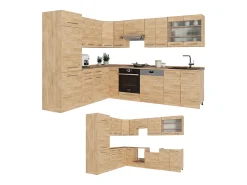 Cocina esquinera roble dorado 287x60x81.6 fame-line