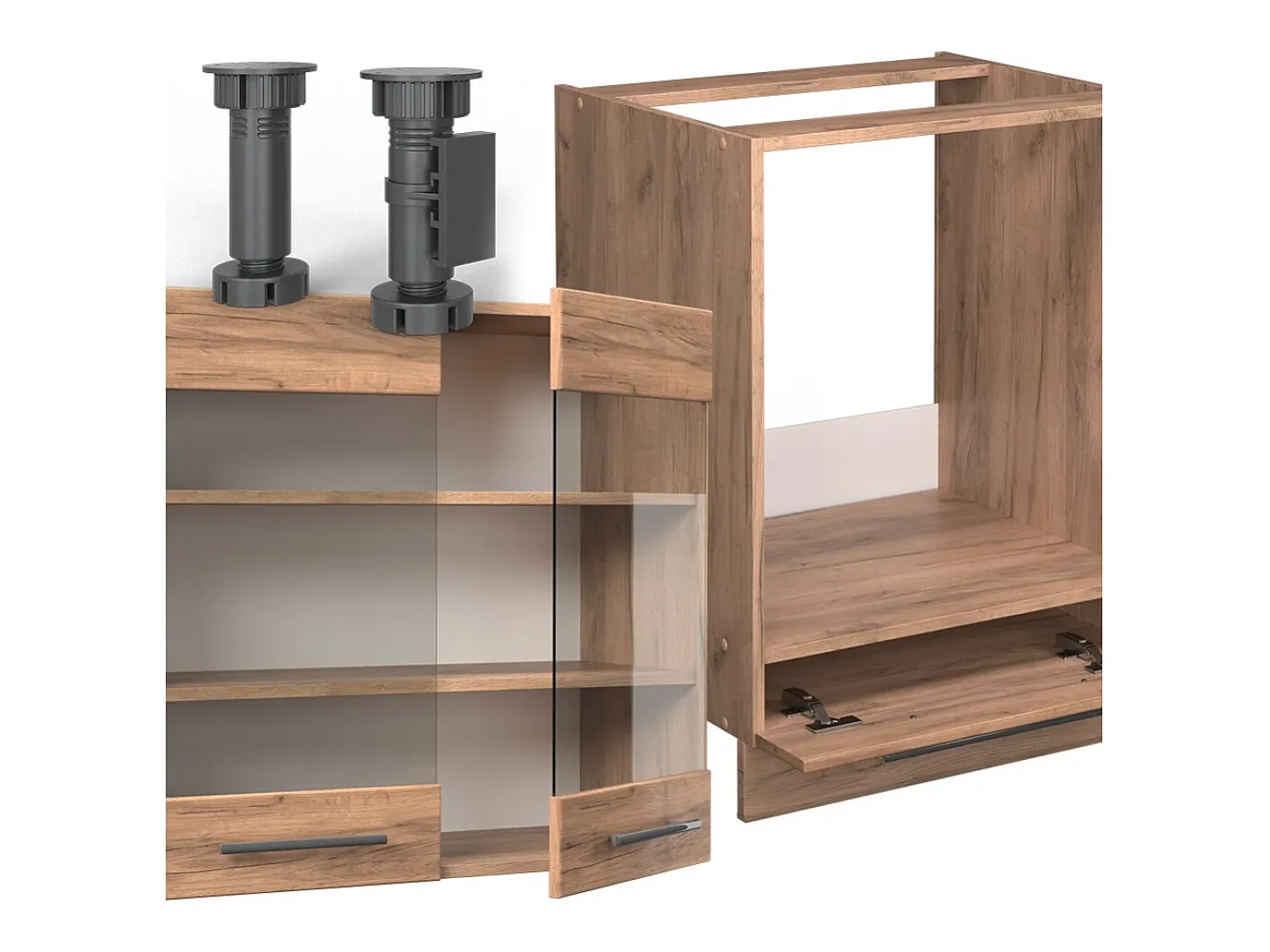 Cocina esquinera roble dorado 190x60x81.6 fame-line