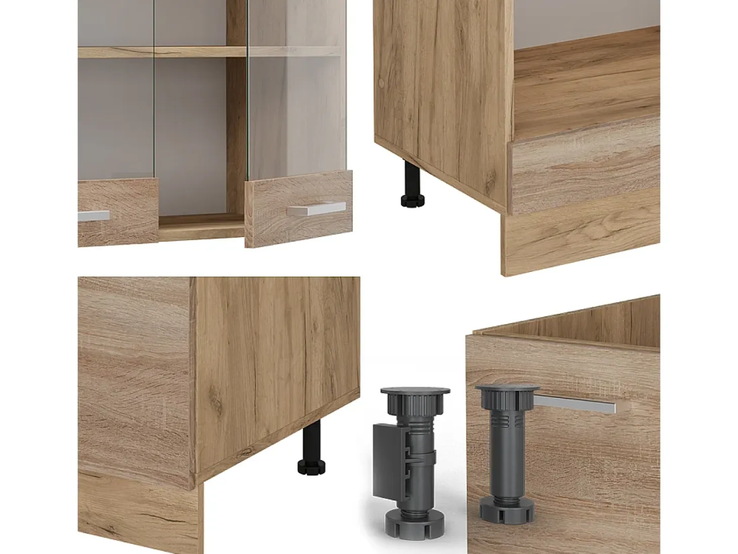 Cocina esquinera roble sonoma/goldkraft 287x60x81.6 r-line