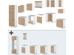 Cocina esquinera sonoma 287x60x81.6 r-line