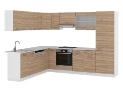 Cocina esquinera sonoma 287x60x81.6 r-line