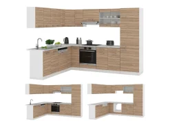 Cocina esquinera sonoma 287x60x81.6 r-line