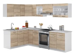 Cocina esquinera sonoma/blanco 270x60x81.6 rick