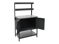 Cocina exterior de 3 módulos en acero inoxidable negro
