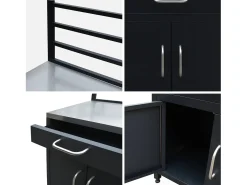 Cocina exterior de acero 1 cajón y 2 puertas, 80cm negro