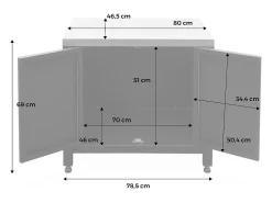 Cocina exterior de acero, 80cm negro