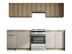 Cocina gris ceniza con aspecto de roble Sonoma 240 cm Psyché