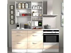 Cocina Modular Eko 4 Muebles Roble Jackson y Blanco 180 cm