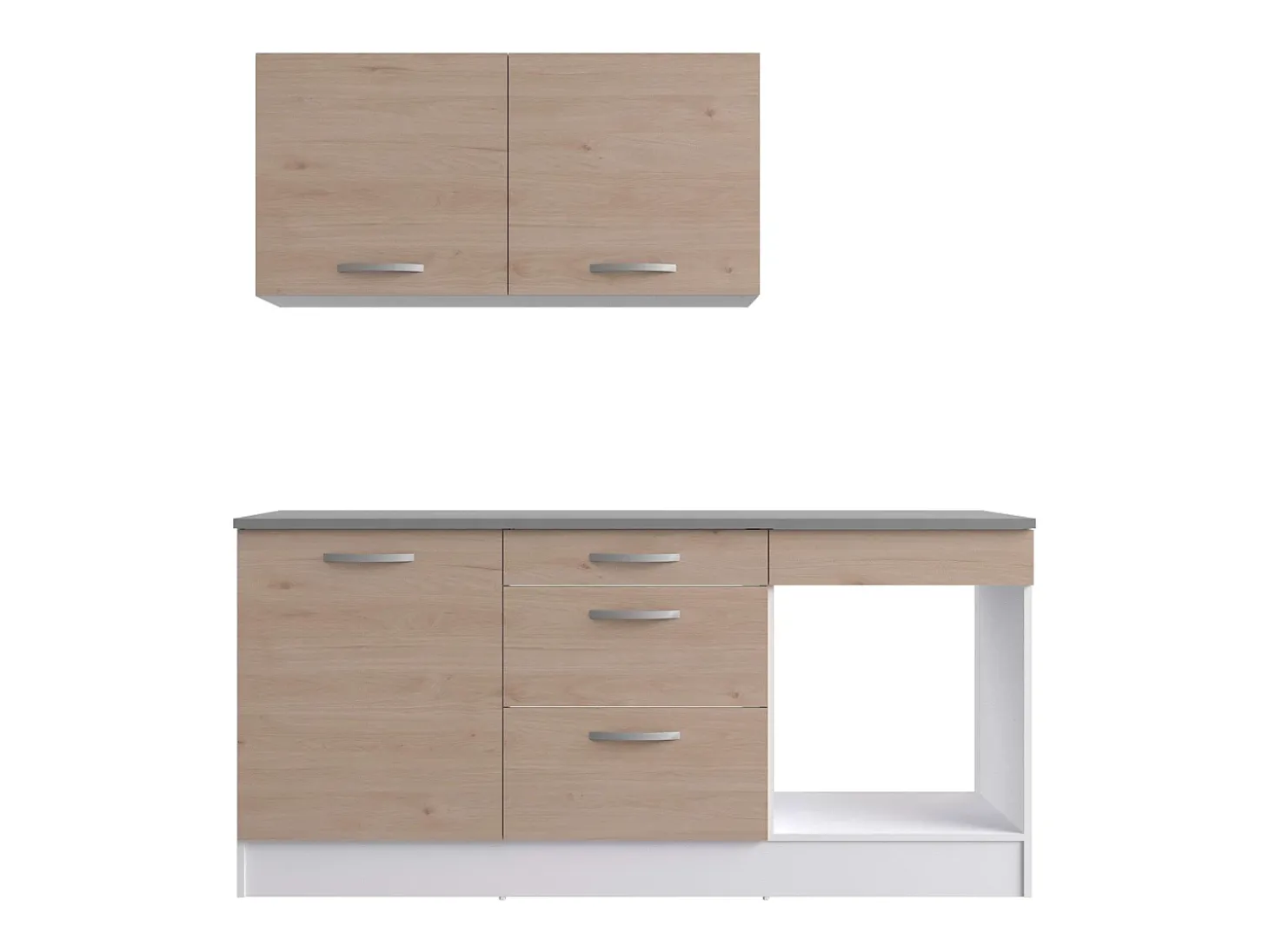Cocina Modular Eko Completa Reversible Roble Jackson 180 cm