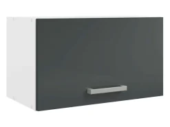 Cocina modular Vetro melamina blanco y gris encimera blanca 180 cm