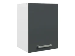 Cocina modular Vetro melamina blanco y gris encimera blanca 180 cm