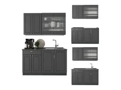 Cocina para solteros antracita-oro landhaus 140x60x81.6 fame-line