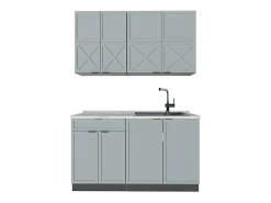 Cocina para solteros azul claro/gris antracita 140x60x81.6 fame-line
