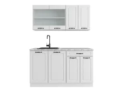 Cocina para solteros casa de campo blanca/blanca 140x60x81.6 r-line