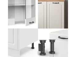 Cocina para solteros casa de campo blanca/blanca 140x60x81.6 r-line