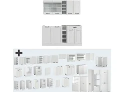 Cocina para solteros casa de campo blanca/blanca 160x46x81.6 r-line