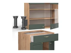 Cocina para solteros green-gold country/gold power roble 140x60x81.6 fame-line