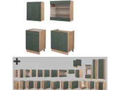 Cocina para solteros green-gold country/gold power roble 140x46x81.6 fame-line