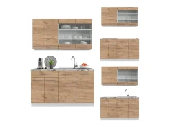 Cocina para solteros oro potencia roble/blanco 140x60x81.6 fame-line