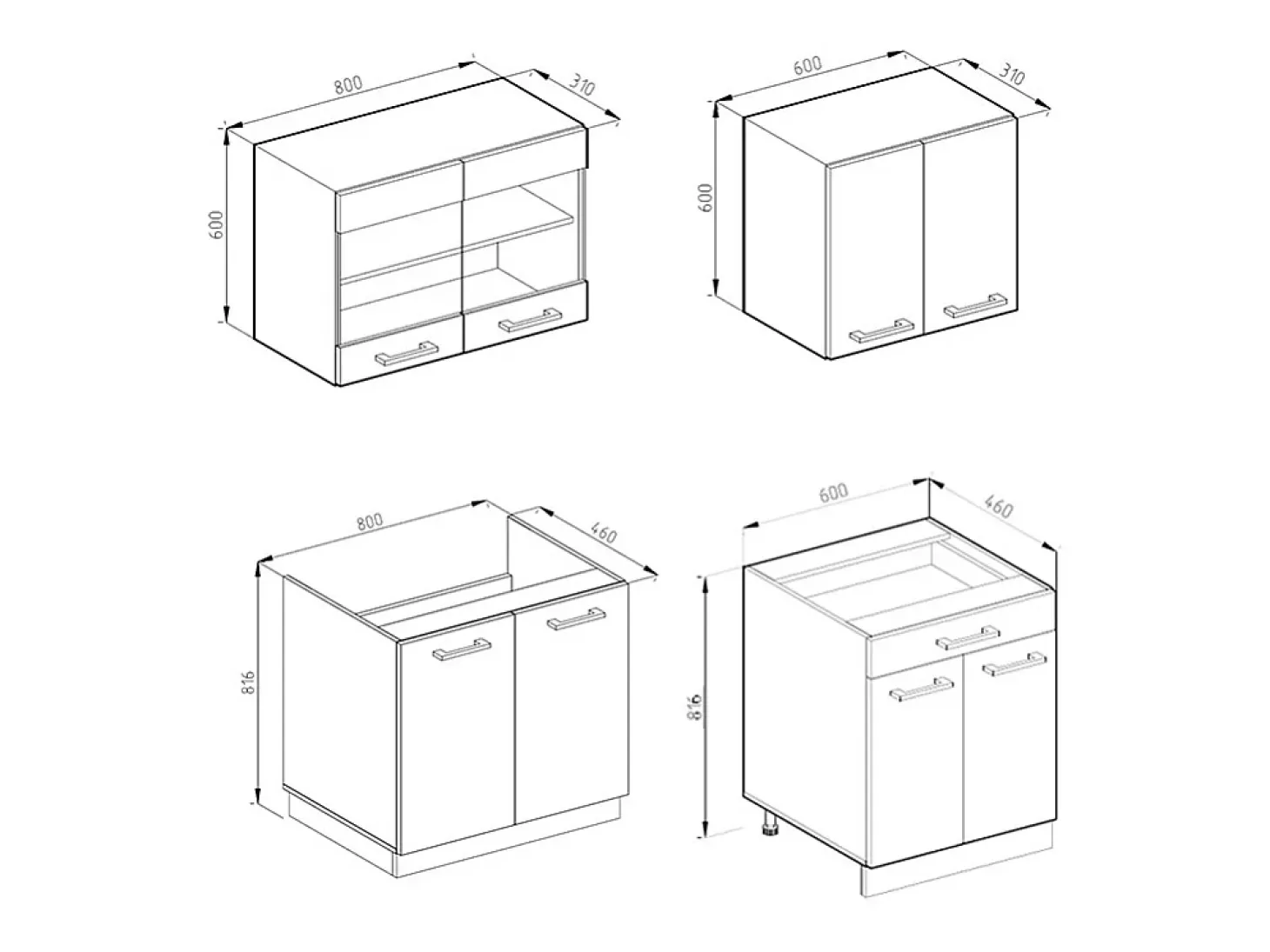 Cocina para solteros oro power roble/antracita 140x46x81.6 r-line
