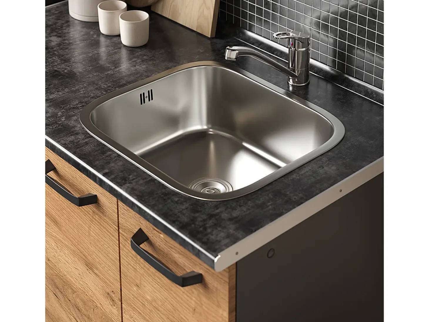 Cocina para solteros oro power roble/antracita 160x46x81.6 r-line