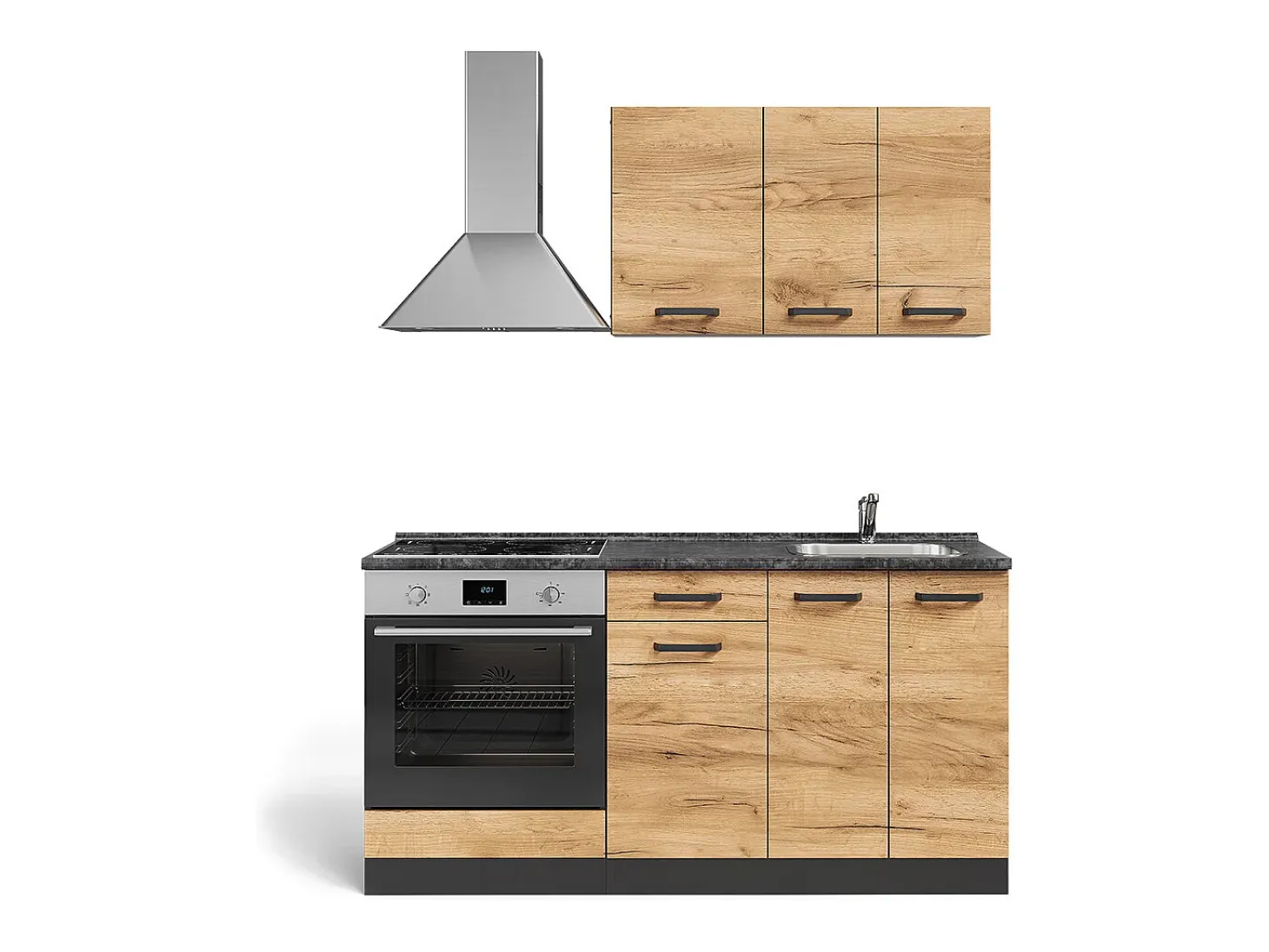 Cocina para solteros oro power roble/antracita 160x46x81.6 r-line