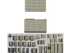 Cocina para solteros panel de roble/antracita 140x60x81.6 fame-line