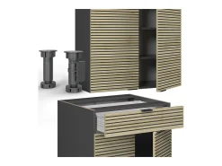Cocina para solteros panel de roble/antracita 140x60x81.6 fame-line