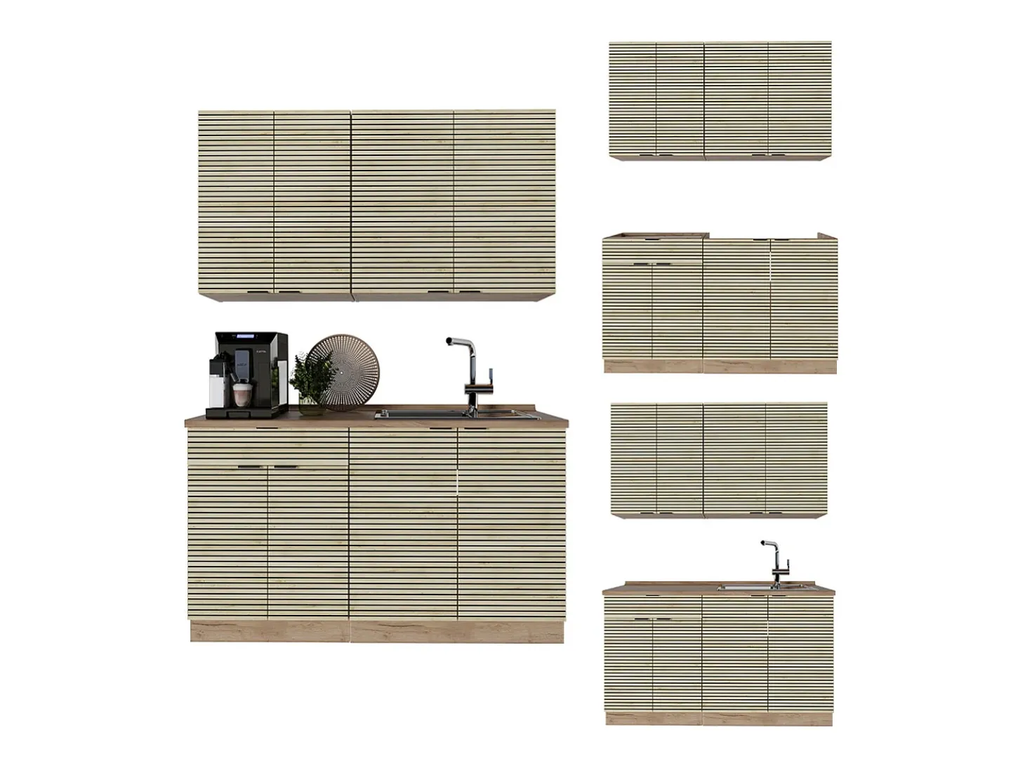 Cocina para solteros panel de roble/roble goldkraft 140x60x81.6 fame-line