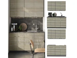 Cocina para solteros panel de roble/antracita 140x46x81.6 fame-line