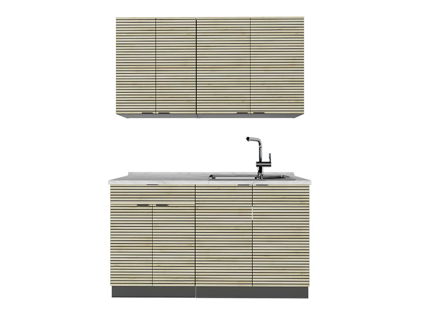 Cocina para solteros panel de roble/antracita 140x46x81.6 fame-line