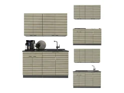 Cocina para solteros panel de roble/antracita 140x46x81.6 fame-line
