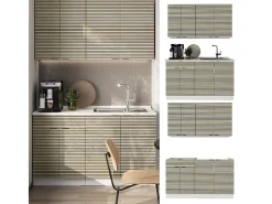 Cocina para solteros panel roble/blanco 140x60x81.6 fame-line