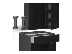 Cocina para solteros rayas negras/antracita 140x46x81.6 fame-line