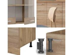 Cocina para solteros roble sonoma/goldkraft 140x46x81.6 r-line