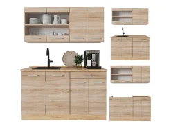 Cocina para solteros roble sonoma/goldkraft 140x46x81.6 r-line