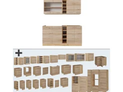 Cocina para solteros roble sonoma/goldkraft 160x46x81.6 r-line