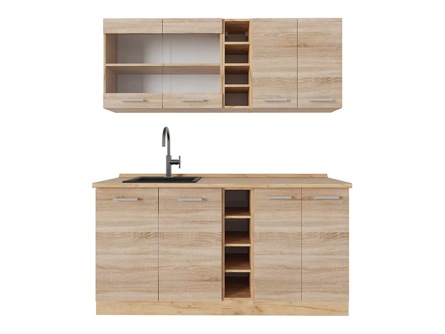 Cocina para solteros roble sonoma/goldkraft 160x46x81.6 r-line