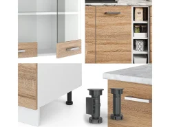 Cocina para solteros sonoma/blanco 160x46x81.6 r-line