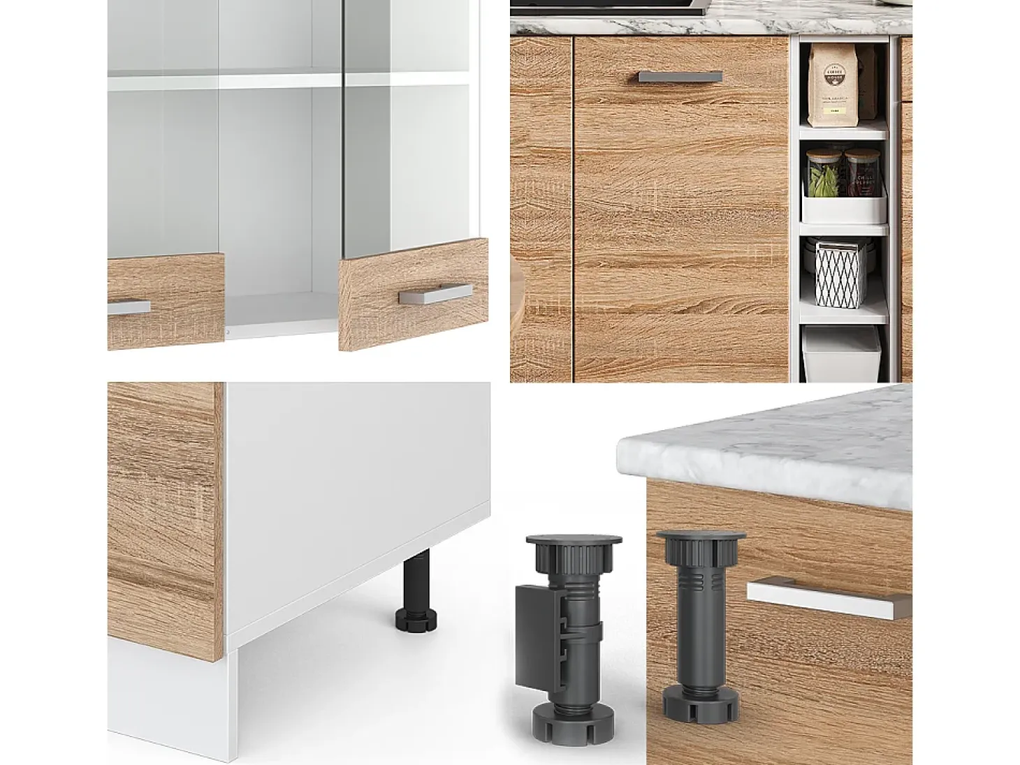 Cocina para solteros sonoma/blanco 160x46x81.6 r-line