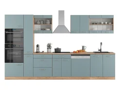 Cocina roble azul-gris-dorado 350x60x81.6 r-line