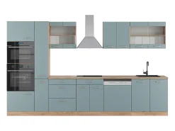 Cocina roble azul-gris-dorado 350x60x81.6 r-line